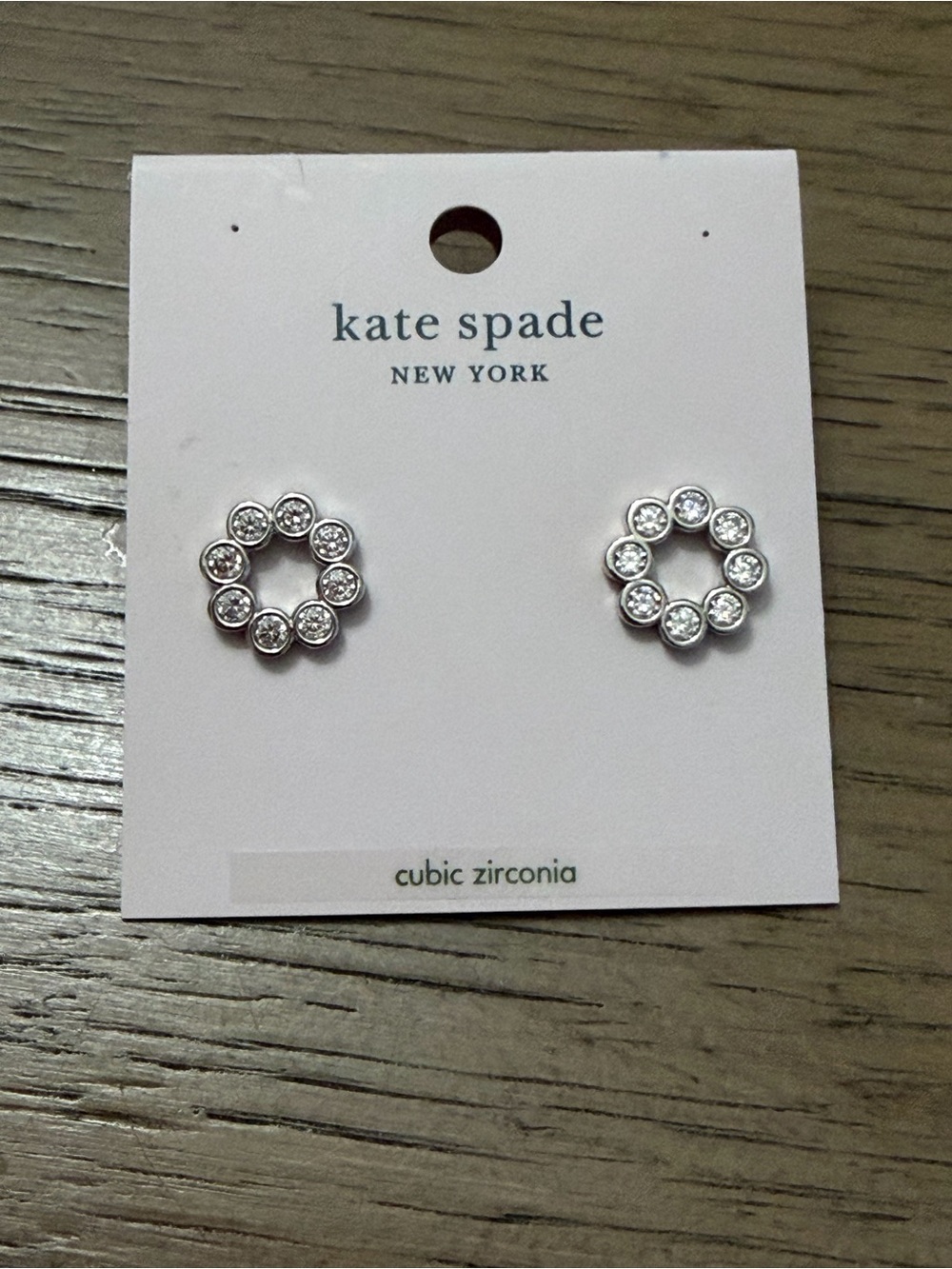 Kate Spade Cubic Zirconia Circle Stud Earrings - Silver & Clear